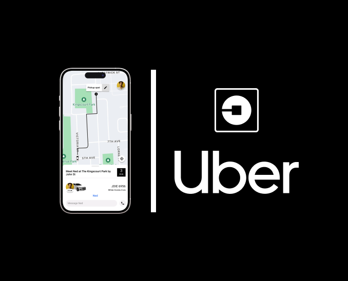 Iphone mockup of uber app